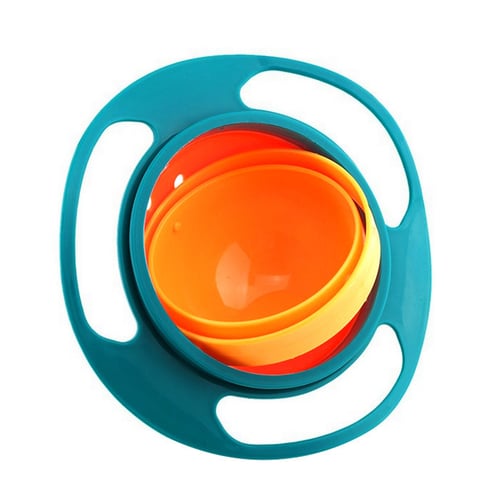 Spill Bowl green Trainning Tableware Non-Spill 360° Children's Gyro Bowl for Toddlers and Infants.