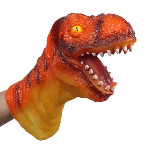 Large Soft Dinosaur Wild Animal Head Gloves Hand Puppet for Kids Toddler 