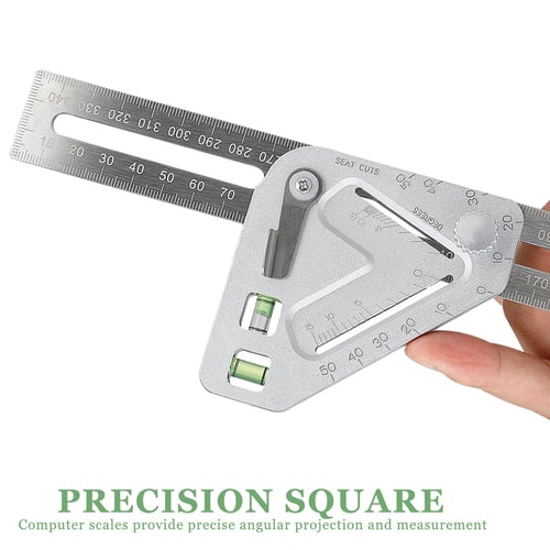 1x Useful Multi-function Adjustable Angle Measuring Roof Carpentry Utensil Ruler 