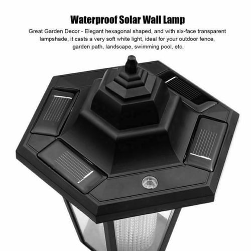 Waterproof Wall Mount Solar Lights Outdoor Pathway Gate Bright White  Lamp 2pcs 