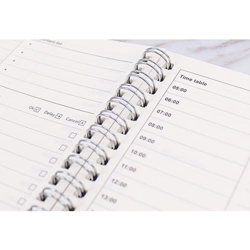 Daily Weekly Monthly Planner Spiral A5 Notebook Memo School Supplies\\ 