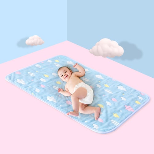 Baby Nappy Changing Pad Cotton Ecologic Diaper Cartoon Waterproof Mattress Bed 