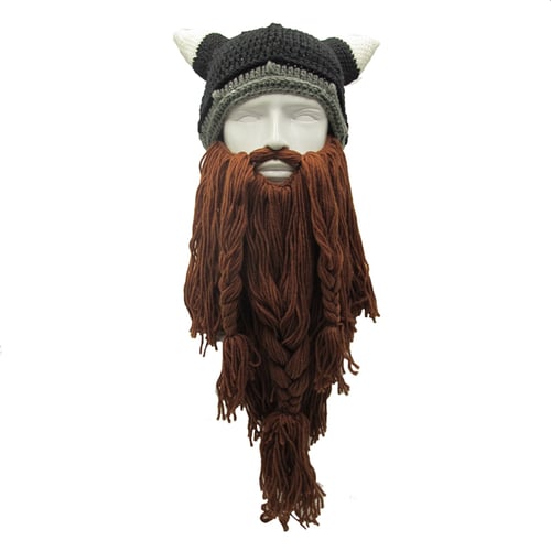 Novelty bearded woolen hat and beard 