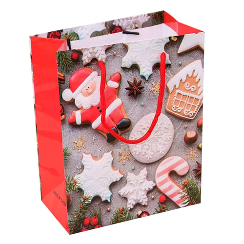 2019Christmas Gift Bags Santa Sacks Kraft Paper Bag Kids Party Xmas Decor 