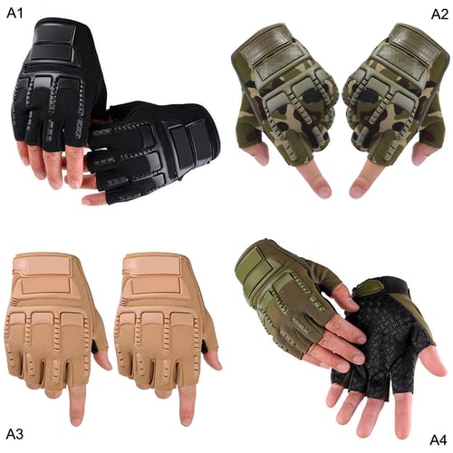 Men Women Sport Tactics Glove Half/Full Finger Anti-Slip Mitten Cycling Military 