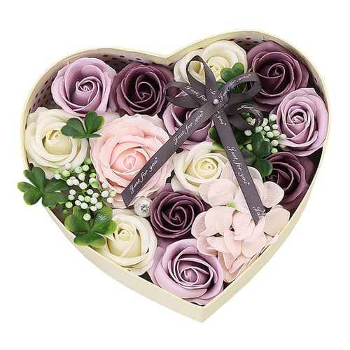 Artificial Soap Flower Rose Bouquet Gift Box For Valentine Birthday Anniversary 