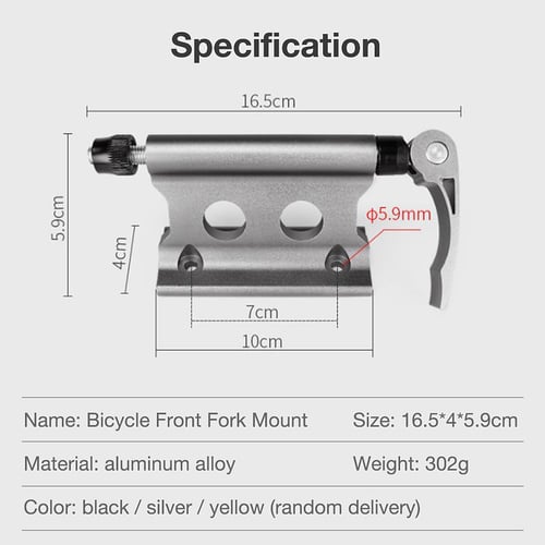 Bike Block Fork Mount Quick Release Aluminum Alloy Bicycle Front Fork Fixed Clip 