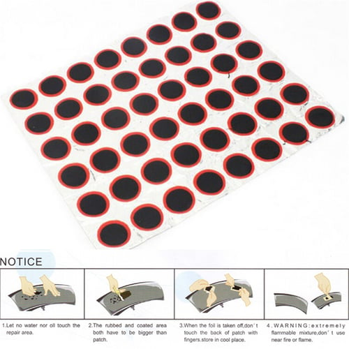 48x Rubber Patches Bicycle Motor Bike Tyre Tire Inner Tube Puncture Repair Kit 
