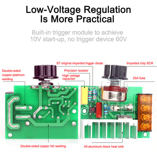 1500W 220V Adjustable Dimming Dimmers Speed Controller Voltage Regulator DIY