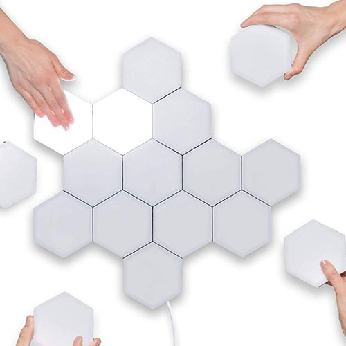 Modular Touch Sensitive Wall Light Creative Hexagonal Magnetic Tiles Design Lamp 