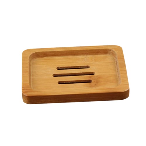 2Pcs Natural Wood Soap Tray Holder Dish Storage Bath Shower Plate Bathroo MQR 