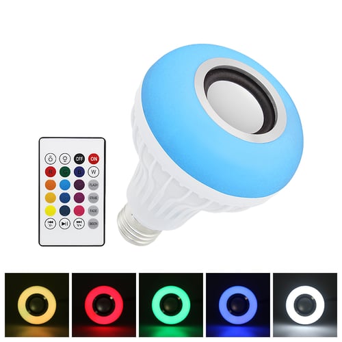 E27 Dimmable LED Wireless Bluetooth Bulb Light Speaker RGB Smart Music Play Lamp 