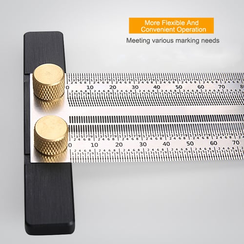 180-400mm Stainless Steel T-Type Ruler Hole Scribing Gauge DIY Tool Woodworking 