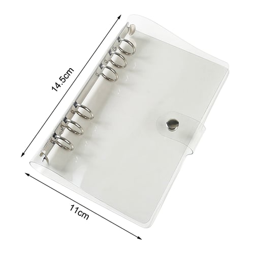 Transparent Plastic File Folder A4/A5/A6/ A7 Notebook Loose Leaf Ring Binder 