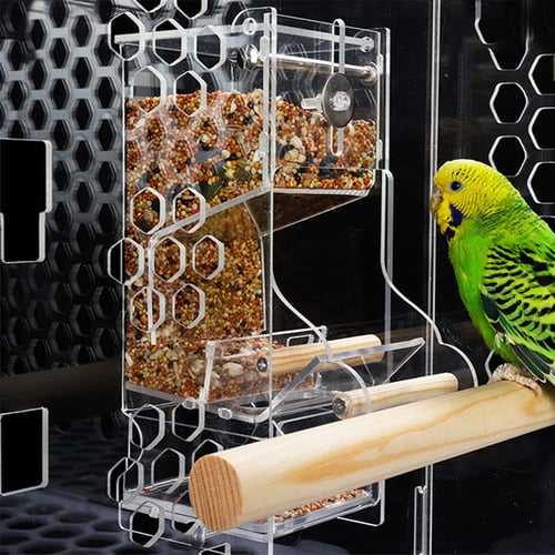 Automatic Bird Feeder Pet Bird Cage Feeder Food Container Transparent Parrot Feeding Box Buy Automatic Bird Feeder Pet Bird Cage Feeder Food Container Transparent Parrot Feeding Box Prices Reviews Zoodmall