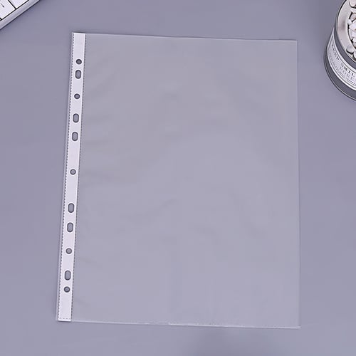 100Pcs A4 Plastic Punched Pockets Folders Loose Leaf Document Protector Bags New