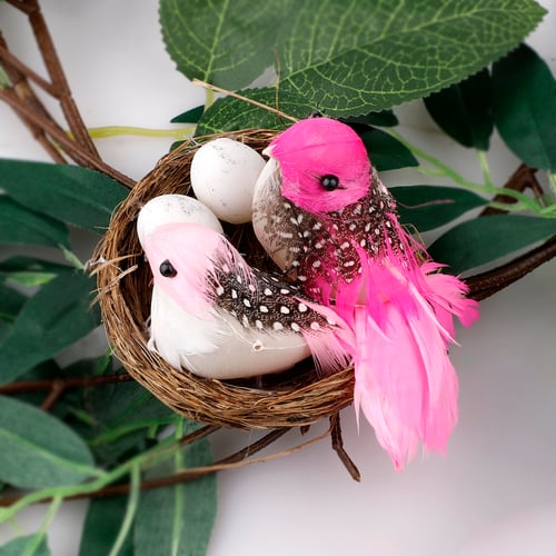 6* Decorative Mini Fake Birds Artificial Foam Feathers Birds Home Party Ornament 