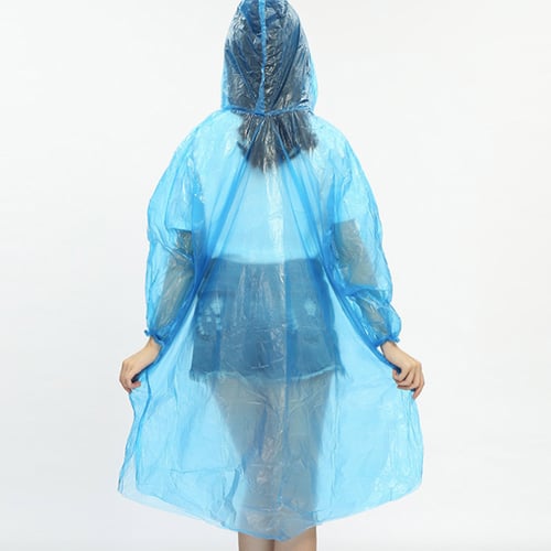 5Pcs Disposable Adult Emergency Waterproof Rain Coat Poncho Hiking Camping Hood