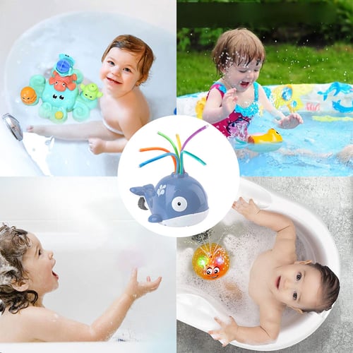 Baby Kids Spray Water Octopus Toy Floating Rotating Fountain Bathtub Shower Toys 