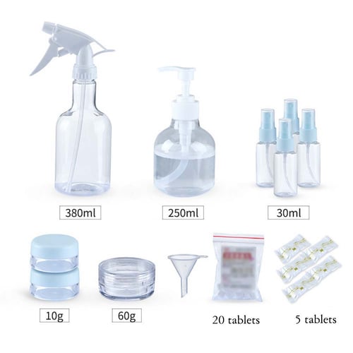 12PCS Empty Refillable Clear Plastic Travel Bottle Pump Bottle Dispenser 