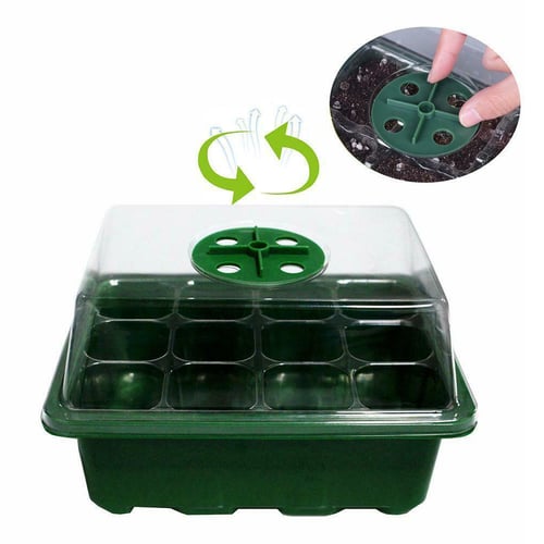 12 Hole Plant Seed Grow Box Nursery Seedling Starter Thermal Insulation New 