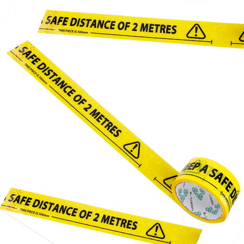 33m/Roll Keep 2 Metre Distance Warning Tape Floor Marking Social Distancing Long
