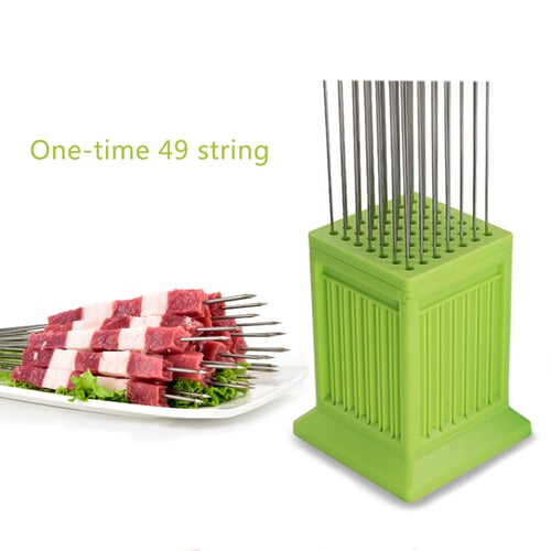 49 Holes Meat Skewer Kebab Maker Box Machine Beef Meat Maker Grill Barbecue 