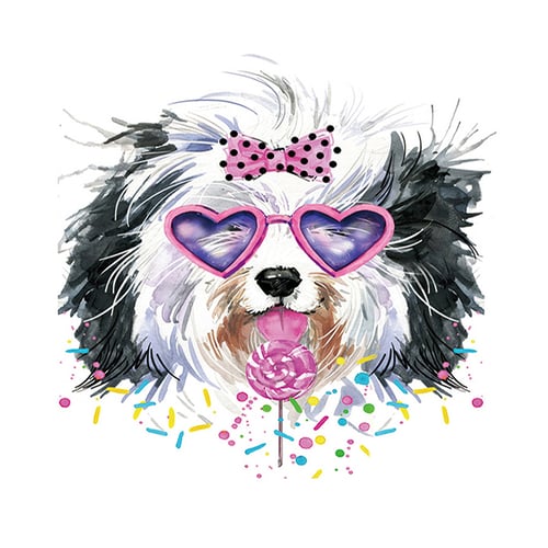 Puppy Wear Glasses Dog DIY 5D Diamond Painting Embroidery Cross Stitch Kits 