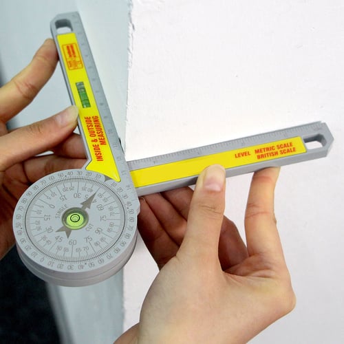 Miter Saw Angle Finder Engineer Carpenter Protractor Arm Ruler Gauge Goniometer 