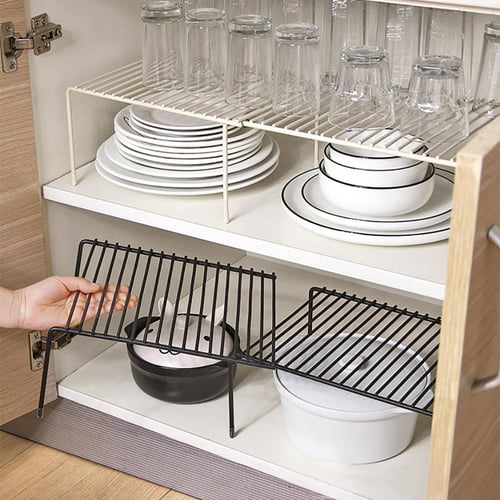 Adjustable Kitchen Spice Storage Rack, Kitchen Cupboard Dish Shelf