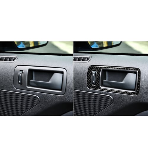 Carbon Fiber Interior Door Handle Bowl Cover Trim For Ford Mustang 2009-2013 a