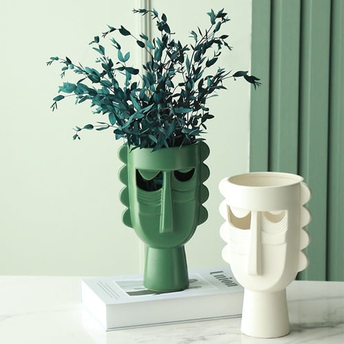 Minimalism Black Ceramic Flower Vase Planter Pot Home Desktop Decoration 