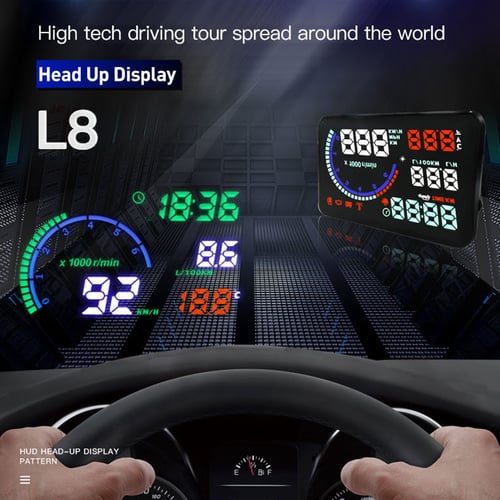 Auto HUD Head Up Display OBD2 Over Speed Warning Speedometer System Projector