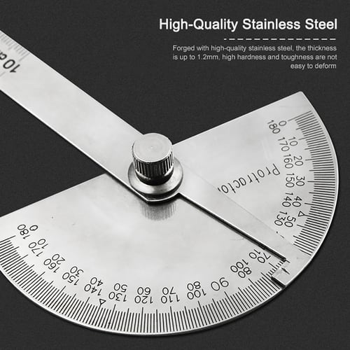 Stainless Steel 180 degree Protractor Angle Finder Arm Rotary Measuring Ruler 