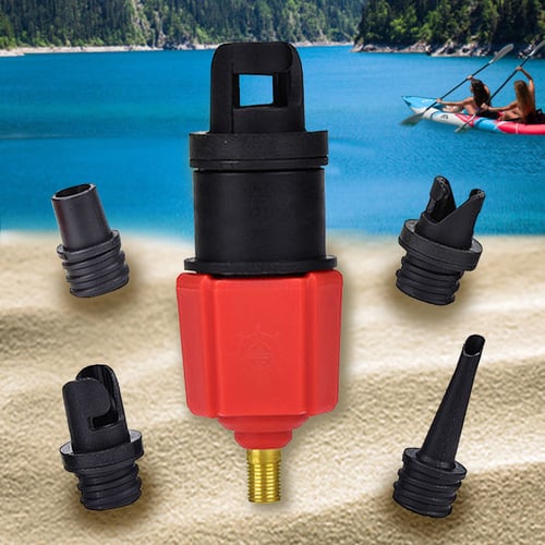 4 Nozzles Sup Pump Adapter Inflatable Boat Air Valve Tire Paddle Board Adaptor 