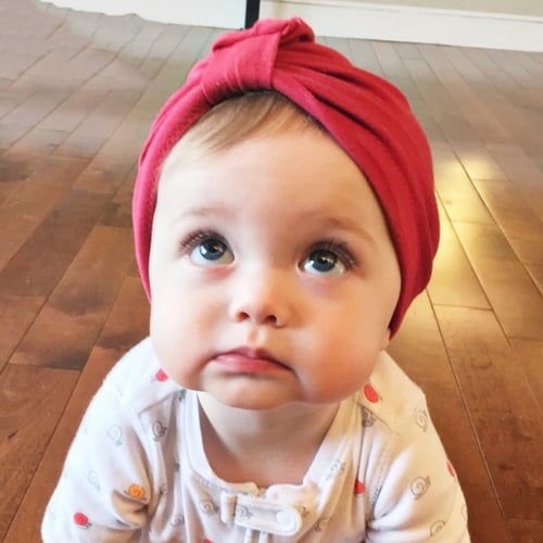 2 PCS Baby Toddler Girls Elastic Turban Hat Bowknot Beanie Hat Hair Head Wrap 