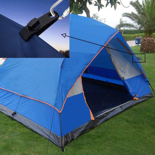 10x Tent Tarp Clips Tarpaulin Clamps Camping Hiking Canopy Carabiner Awnings 