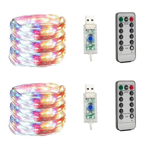 50/100/200 LED USB Twinkle LED String Fairy Lights Copper Wire Party With Remote 