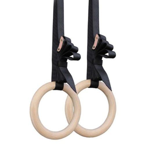2X Wooden ring crossfit gymnastics rings shoulder strength training equipment  X 