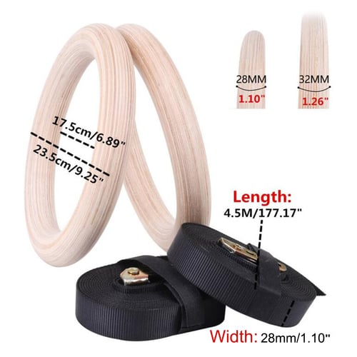 Fitness Rings w/ Adjustable Buckles Straps NEW Gymnastic Rings Crossfit 1set 