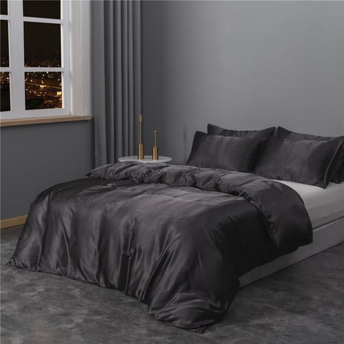 Luxury Fashion Bedding Sets King Double Size Satin Comfortable Silk Summer Used Single Bed Kit Duvet Cover Single Bed Bedding Kit Duvet Cover, King Single Bed Duvet Size