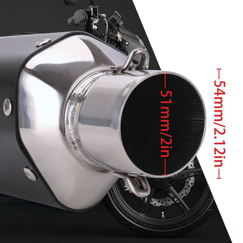 Universal 38-51mm Carbon Fiber Exhaust Muffler Pipe Scooter Stainless Steel