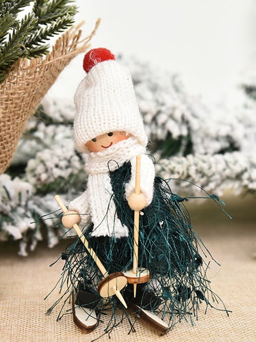 Christmas Tree Decor Angel Skiing Doll Snowman Hanging Pendant Home Ornament 