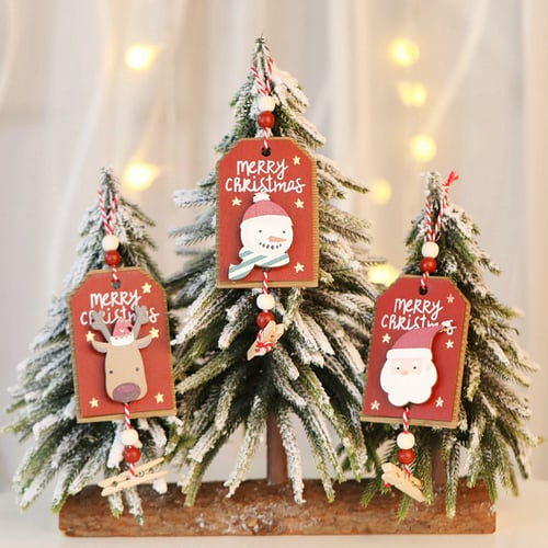 10Pcs New Christmas Tree Ornaments Hanging Xmas Tree Party Decor Wooden Pendant Xmas Gifts New Christmas Decorations