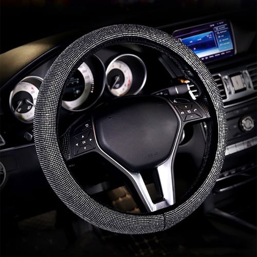 Car Steering Wheel Crystal Trim Sticker Bling Rhinestone Decoration Car Styling Accessories Fit for Honda Civic 10th Silver