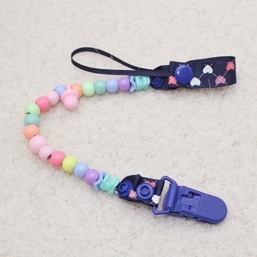 Pink Baby Dummy Pacifier Soother Chain Clip Buckle Holder Pacifier Chain 