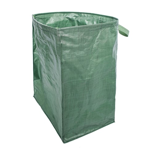 Yard Garden Leaves Basket Reinforced Weave Trash Garbage Container Rubbish Bags 