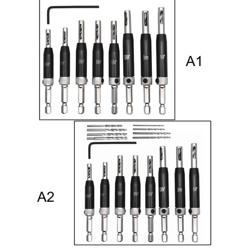 Self Centering Lock Hinge Drill Bits Set Stainless Steel Hardware Drilling Hole 