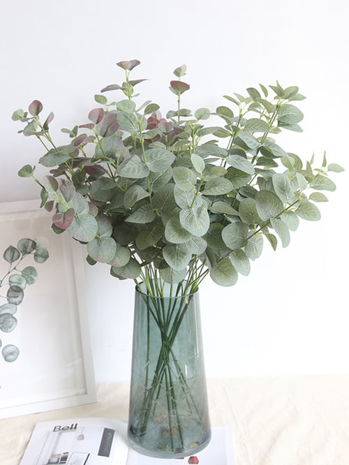 1X Artificial Fake Leaf Eucalyptus Green Plant Silk Flowers Nordic Home Decor 