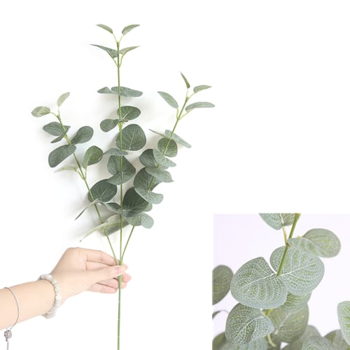 Simulation Artificial Fake Leaf Eucalyptus Green Plant Silk Flowers Home Decor 
